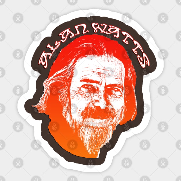 Alan Watts - Psychedelic Zen Pop Sticker by AltrusianGrace